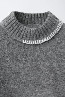 KNIT JUMPER WITH CONTRAST EMBROIDERY - Zara фото 3