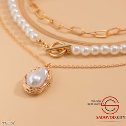 Ожерелье 4в1 с большой жемчужиной - Bruno фото 2