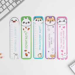 Набор картонных закладок 5 шт Звери