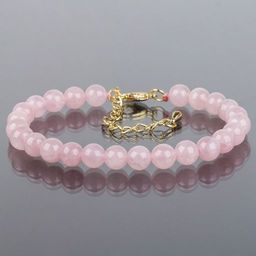 Браслет из мадагаскарского Розового кварца 19,5 см +