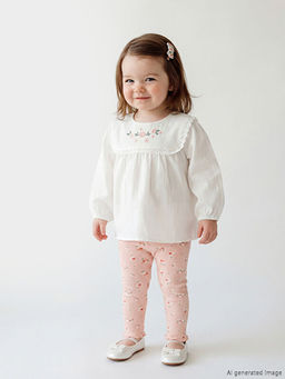 ?i?ekli K?z Bebek Bluz ve Tayt