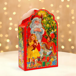 Цена за 5 шт. Подарочная коробка Новогодняя Фигурная Сияние праздника 160?75?260 см