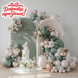 Украшение интерьерное Арка из шаров "С Днём рождения" 80 шт.
