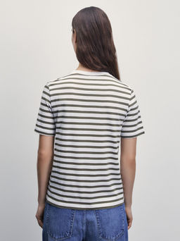 Футболка из хлопка в полоску / Zarina  фото 5
