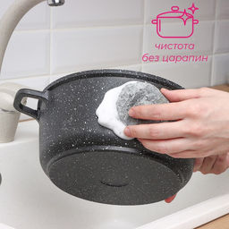 Губки для посуды Доляна, 10 шт., с мылом, ультратонкое металлическое волокно, овальные