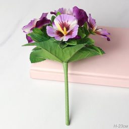 Цветок искусственный ФИОЛЕТОВЫЙ Фиалка 23 см / W01316-16 /уп 12/300/600/ 738969