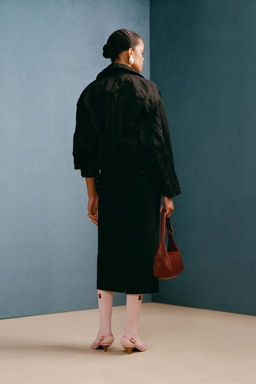 FALDA MIDI TUBO CON LANA WILLY CHAVARRIA X ZARA / Negro  фото 4