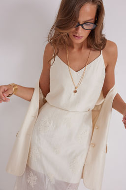 Блузка-топ молочная (9579)