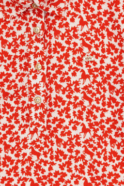 Оранжевое тканое платье для девочки - U.s. polo assn фото 4