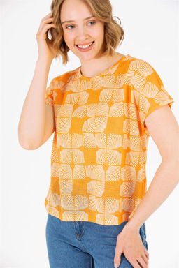 U. S. Polo Assn Женская оранжевая футболка с круглым вырезом - U.s. polo assn фото 10