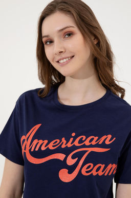 U. S. Polo Assn Женская темно-синяя укороченная футболка с круглым вырезом - U.s. polo assn фото 14