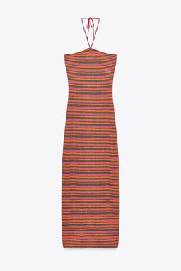 STRIPED JACQUARD MIDI DRESS - Zara фото 4