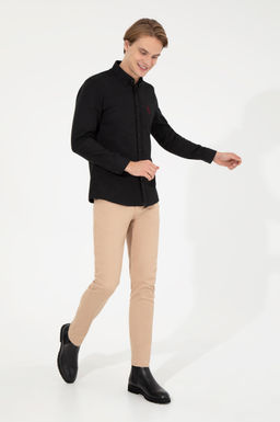 Erkek Slim Fit Kum Kanvas Pantolon