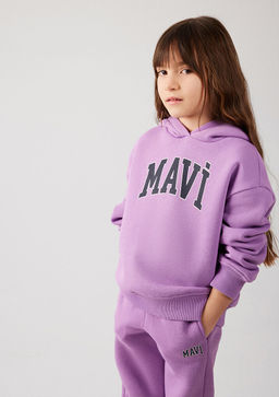 Miav Baskl Beyaz Sweatshirt - Mavi фото 4