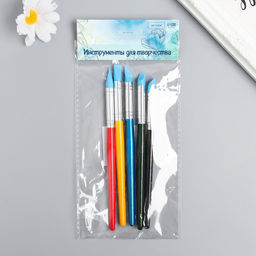 Набор инструментов для придания формы Краски 5 шт h=16 и 17 см дерево, металл, резина - Арт узор фото 3