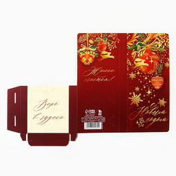 Цена за 5 шт. Открытка с местом для шоколадки «С Новым годом»