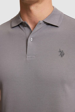 Erkek Gri Regular Fit Polo Yaka Basic Ti__rt
