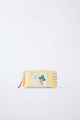 ESTUCHE RAYAS BORDADOS / Amarillo