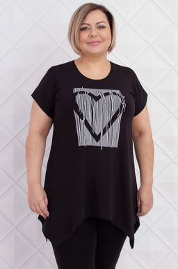 Арт. 3671 Футболка женская 46-56 (6 шт) Цвет:черный