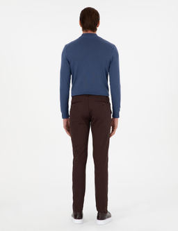 Koyu Kahverengi Slim Fit Kanvas Pantolon - Pierre cardin фото 4