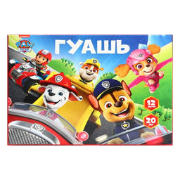 Гуашь 12 цветов по 20 мл, «Щенячий патруль»