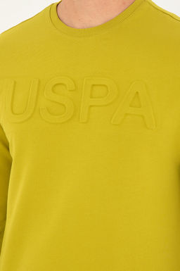 U. S. Polo Assn / Мужской базовый свитшот фисташкового зеленого цвета - U.s. polo assn фото 7