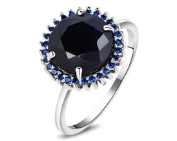 Кольцо, 1 сапфир корунд круг 10мм/4.75 ct , наносапфир, Кадрия