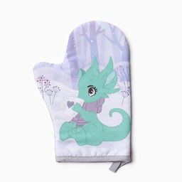 Варежка-прихватка Доляна Чаепитие в лесу 20х28 см, 35% хл, 65% пэ, ватин 250 г/м2  фото 2