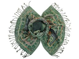 Палантин с вышивкой (шерсть 100%) в ассортименте №Тк903/35