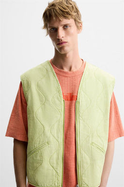 FADED PRINT QUILTED GILET - Zara фото 4
