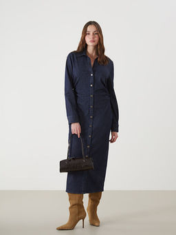 G?mlek Yaka Kad?n Jean Elbise