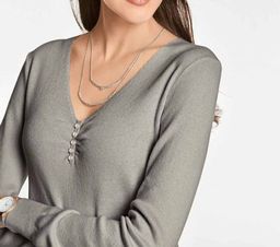 Пуловер, серый - Patrizia dini фото 5