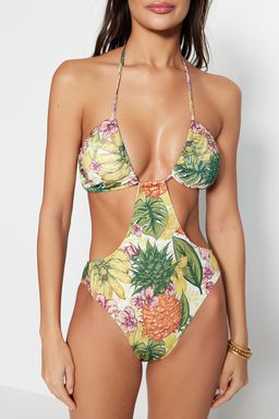 Cicek Desenli Straplez High Leg Mayokini TBESS23MA00012