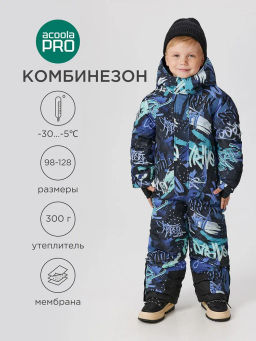 ACOOLA / Комбинезон (утепленный) детский Onega синий принт ACOOLA / Комбинезон (утепленный) детский Onega синий принт