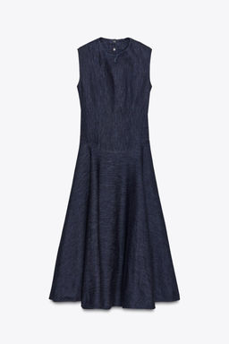 ZW COLLECTION DENIM MIDI DRESS - Zara фото 6