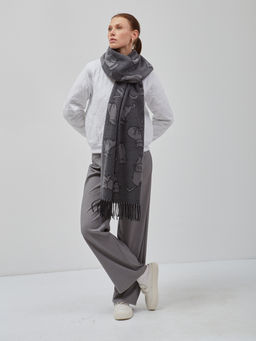 В составе шерсть. Большой теплый двусторонний палантин - Tantino фото 6