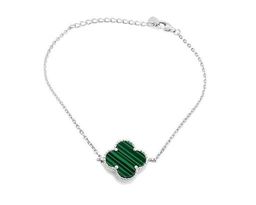 Браслет из серебра малахит прес., ТФБ-3