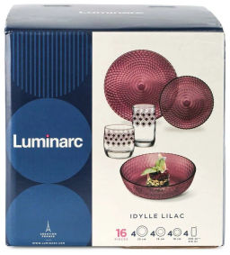 Набор столовый ИДИЛЛИЯ ЛИЛАК 16пр со стаканами РОМБ ЛИЛАК 330мл арт.S1301 /Люминарк/ - Luminarc фото 13