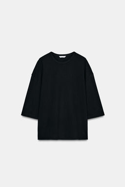 CAMISETA R?STICA MANGA TRES CUARTOS / Carb?n - Zara фото 5