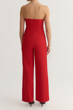 TRENDYOLMILLA Siyah V Yaka Straplez Dokuma Tulum TPRSS25TU00004  фото 6