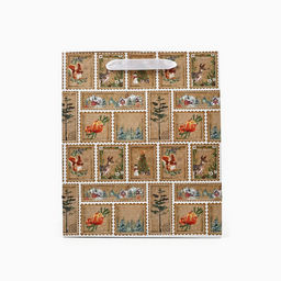 Цена за 2 шт. Пакет подарочный новогодний крафтовый «Добро пожаловать в Новый год», ML 23×27×11.5 см