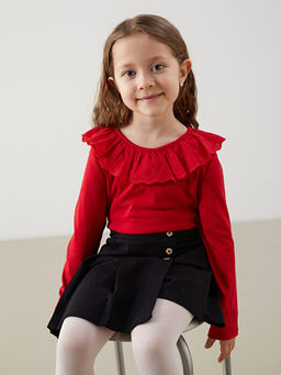 Bisiklet Yaka K?z ?ocuk Ti??rt