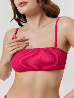 Купальник женский раздельный розовый яркая маджента 702231