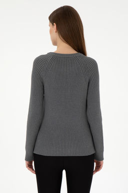 Женский серый меланжевый свитер с круглым вырезом Неожиданная скидка в корзине - U.s. polo assn фото 5