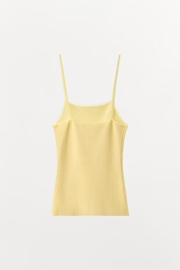 RIBBED KNIT STRAPPY TOP - Zara фото 13