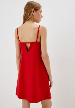 Алое хлопковое платье - Incity фото 12