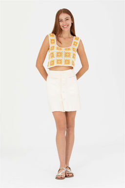 U. S. Polo Assn Женский кремовый свитер с v-образным вырезом - U.s. polo assn фото 4