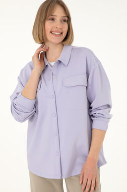 Женская сиреневая трикотажная рубашка Неожиданная скидка в корзине - U.s. polo assn фото 10