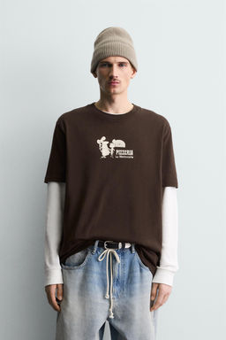 PIZZERIA LA MONTECARLO PRINT T-SHIRT - Zara фото 16