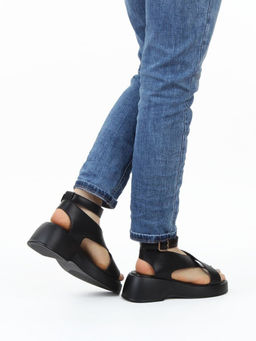 08-XT148-011 BLACK Босоножки женские (натуральная кожа)